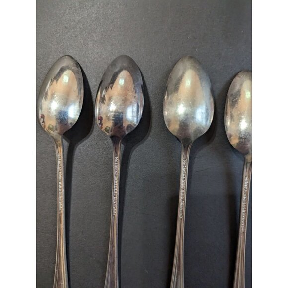 National Silver Co Princess Royal Iced tea spoons silver-plate 1930  7 inch  set - Picture 2 of 10